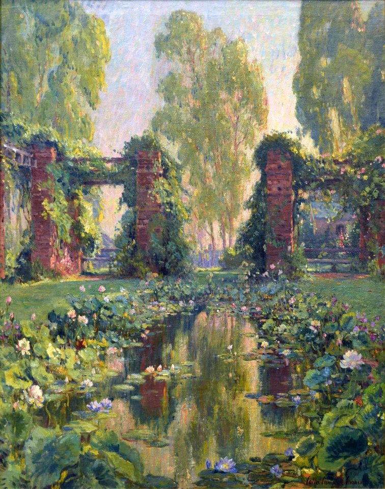 Colin Campbell Cooper - The Lotus Pool, El Encanto, Santa Barbara - 1922.163.1 - Reading Public Museum