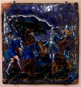 Colin Nouailher - Plaque - Abraham et Melchisédech (émail peint sur cuivre, Limoges, 1565-1570)