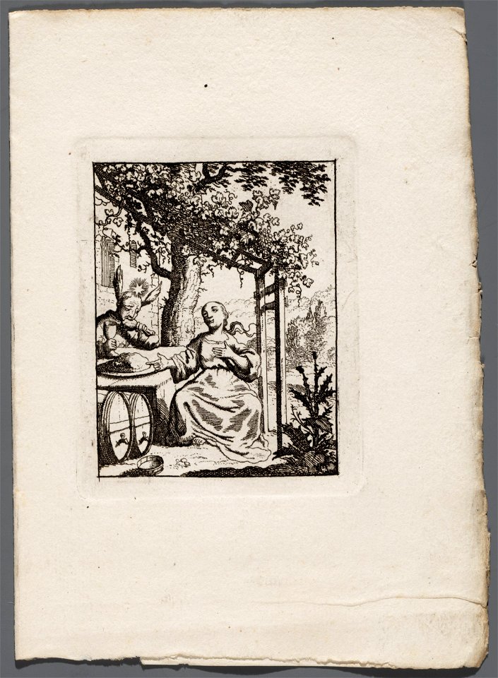 Blad met 2 prenten uit Jezus en de ziel, objectnr A 19305.12