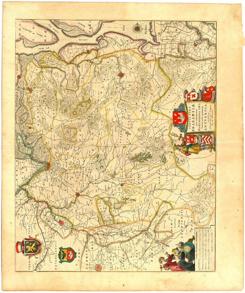 Blaeu 1645 - Tertia pars Brabantiæ qua continetur Marchionat SRI horum urbs primaria Antverpia r270