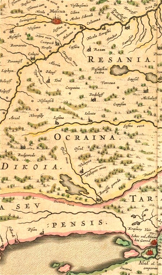 Blaeu 1645 - Russiæ vulgo Moscovia pars australis (fragment)