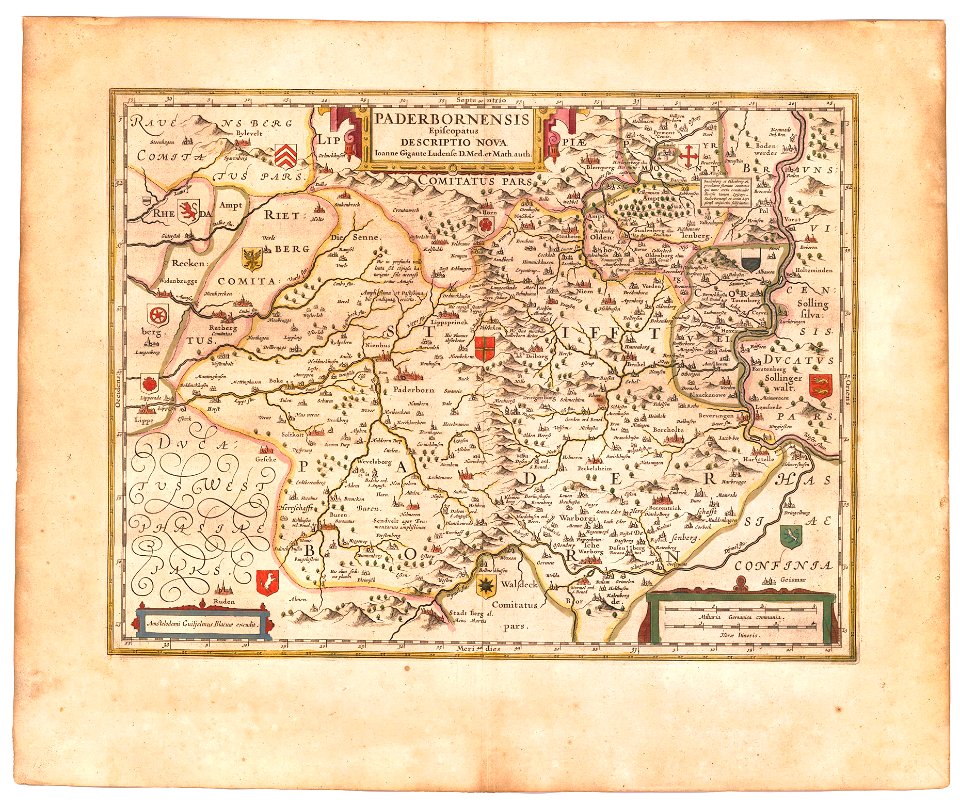 Blaeu 1645 - Paderbornensis Episcopatus descriptio nova