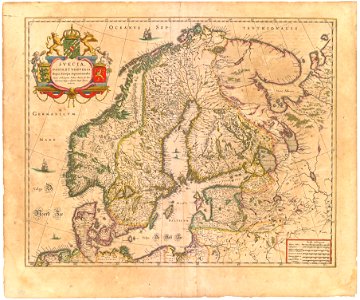 Blaeu 1645 - Suecia Dania et Norvegia regna Europæ septentrionolia. Free illustration for personal and commercial use.