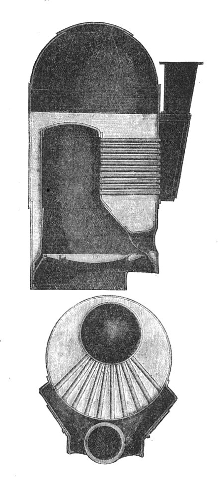 Blake vertical boiler, section (Rankin Kennedy, Modern Engines, Vol VI)