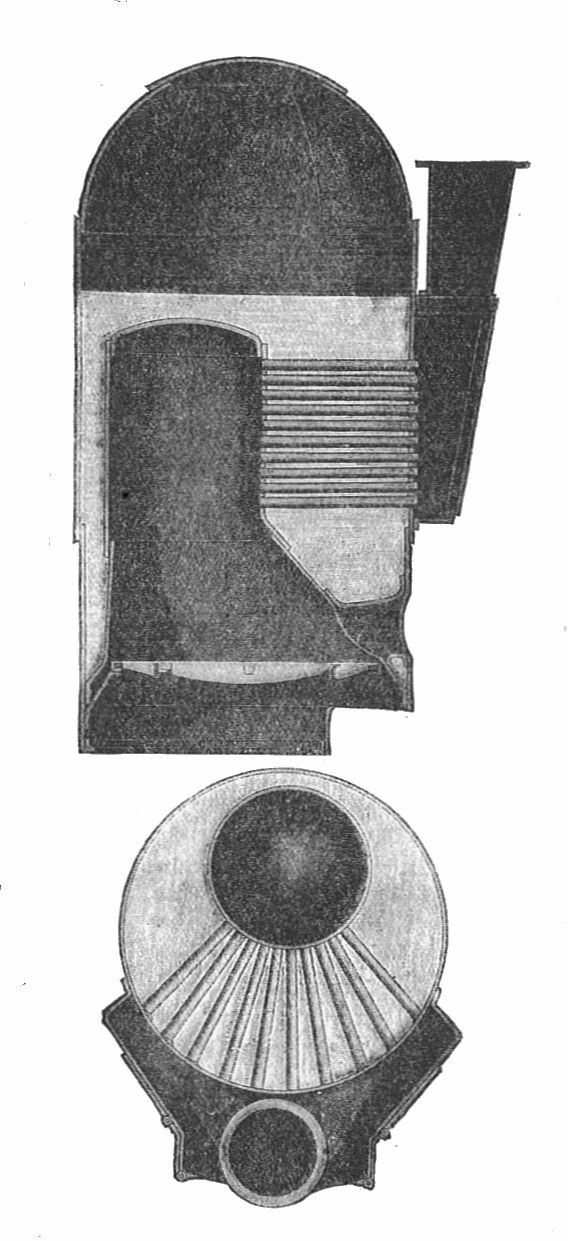Blake vertical boiler, section (Rankin Kennedy, Modern Engines, Vol VI)