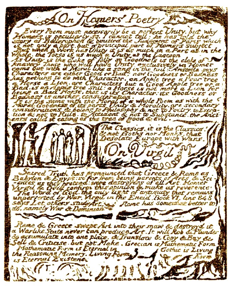 Blake On Homer's Poetry On Virgil