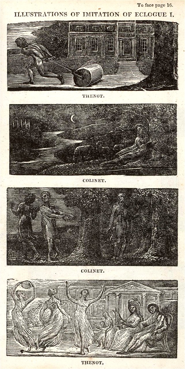 Blake woodcut The Pastorals of Virgil, copy 1, object 8 Illustrations of Imitation of Eclogue I bb504 2 14-17 com 300