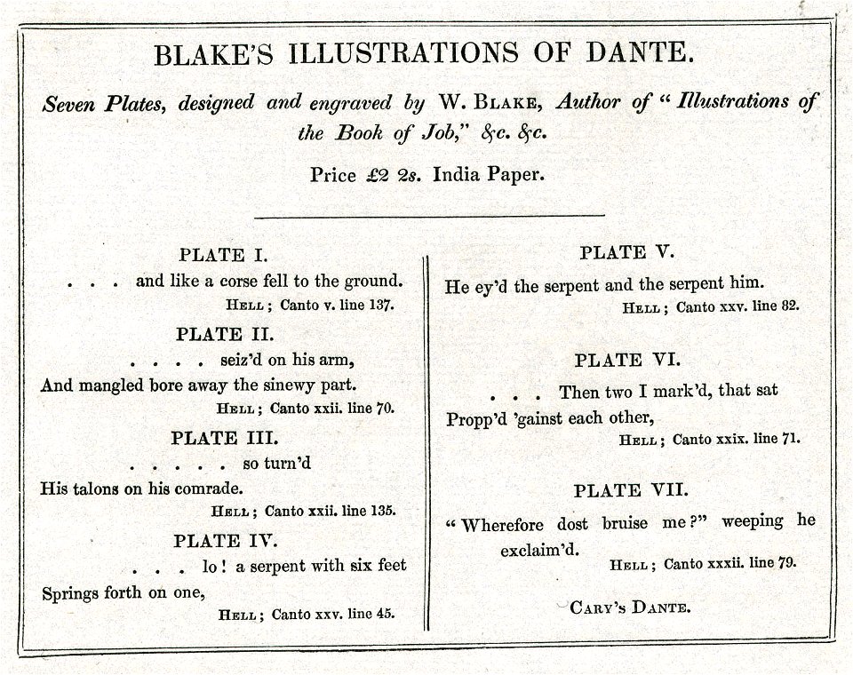 Blake's Illustrations of Dante, object 1 Cover Label