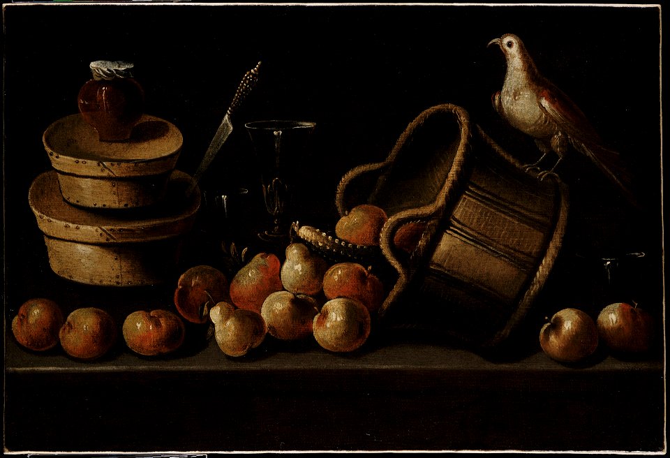 Blas de Ledesma - Still Life with Fruit and a Bird - ILE1988.28.1 - Yale University Art Gallery