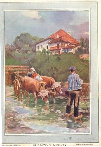 Blanco y Negro, dar de beber al sediento, Sep 29th 1912, by Mariano Pedrero