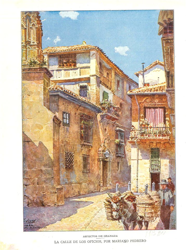Blanco y Negro, la calle de los Oficios, Granada, Nov 16th 1913, by Mariano Pedrero
