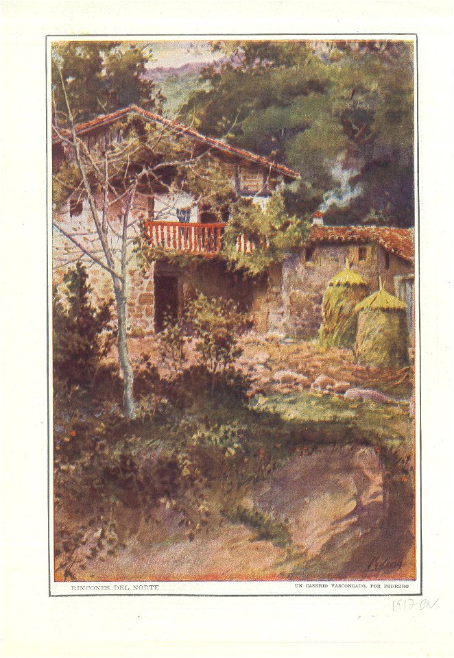 Blanco y Negro, un caserío Vascongado, 1917, by Mariano Pedrero