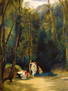 Carl Blechen - Woman Bathing in the Park of Terni - Google Art Project