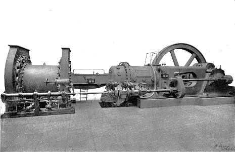 Blast furnace gas engine with blowing cylinder (Rankin Kennedy, Modern Engines, Vol II)