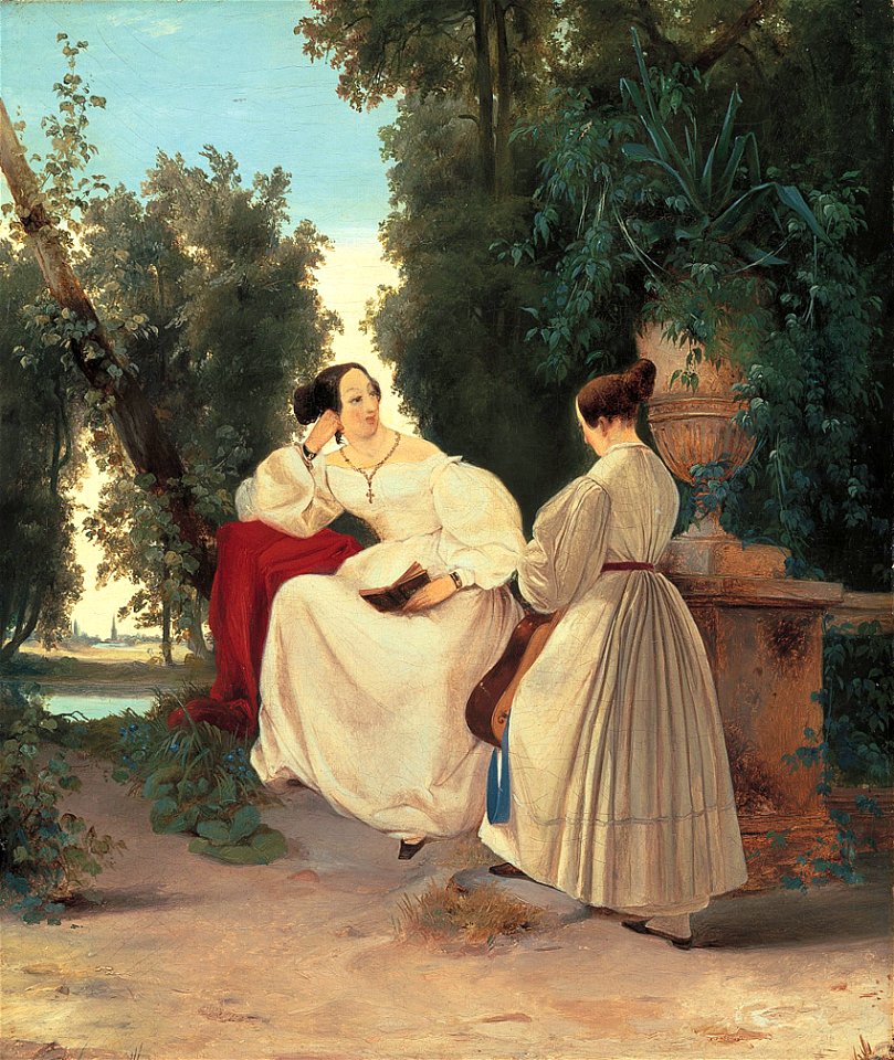 Carl Blechen - Zwei Damen im Park (ca 1830)