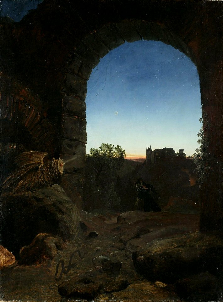 Carl Blechen - Romantische Landschaft mit Ruine