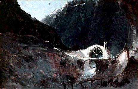 Carl Blechen - Bau der Teufelsbrücke