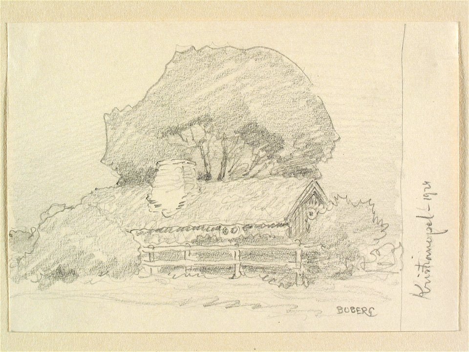 Blekinge, Östra hd., Kristianopels sn. Teckning av Ferdinand Boberg - Nordiska museet - NMA.0087966