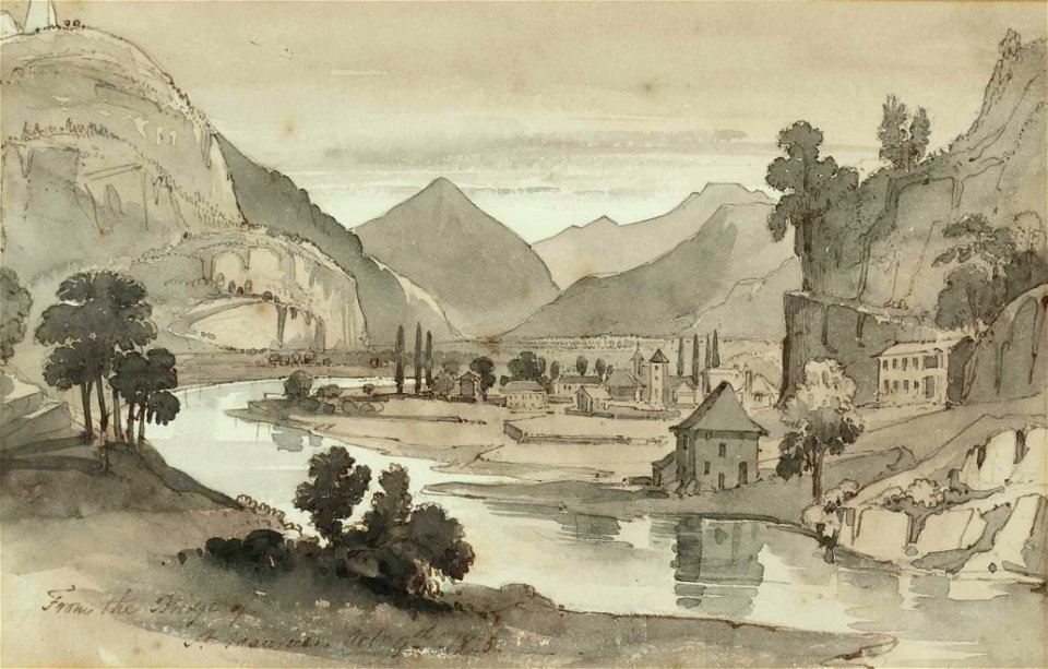 Blick von der Brücke von Saint-Maurice 1825