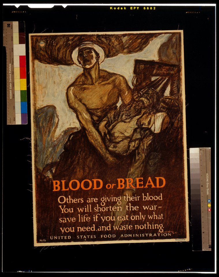 Blood or bread Others are giving their blood - You will shorten the war - save life, if you eat only what you need, and waste nothing - - Raleigh. LCCN2002722441