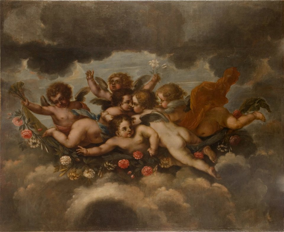 Blomstersmyckande putti (David Klöcker Ehrenstrahl) - Nationalmuseum - 15757