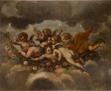 Blomstersmyckande putti (David Klöcker Ehrenstrahl) - Nationalmuseum - 15757