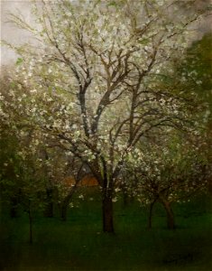 Blossoming spring - painting by László Mednyánszky