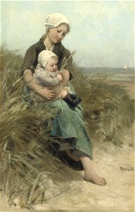 Bernardus Johannes Blommers - Moedertrots, in de duinen