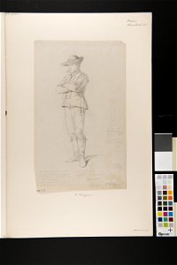 Blyertsteckning, Mårten Jönsson, Söfvestad, Herrestad, Herrestads härad i dräkt - Nordiska museet - NMA.0070101 (2)