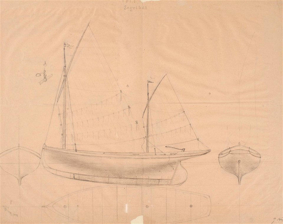 Blyertsteckning - Sjöhistoriska museet - SB 1360