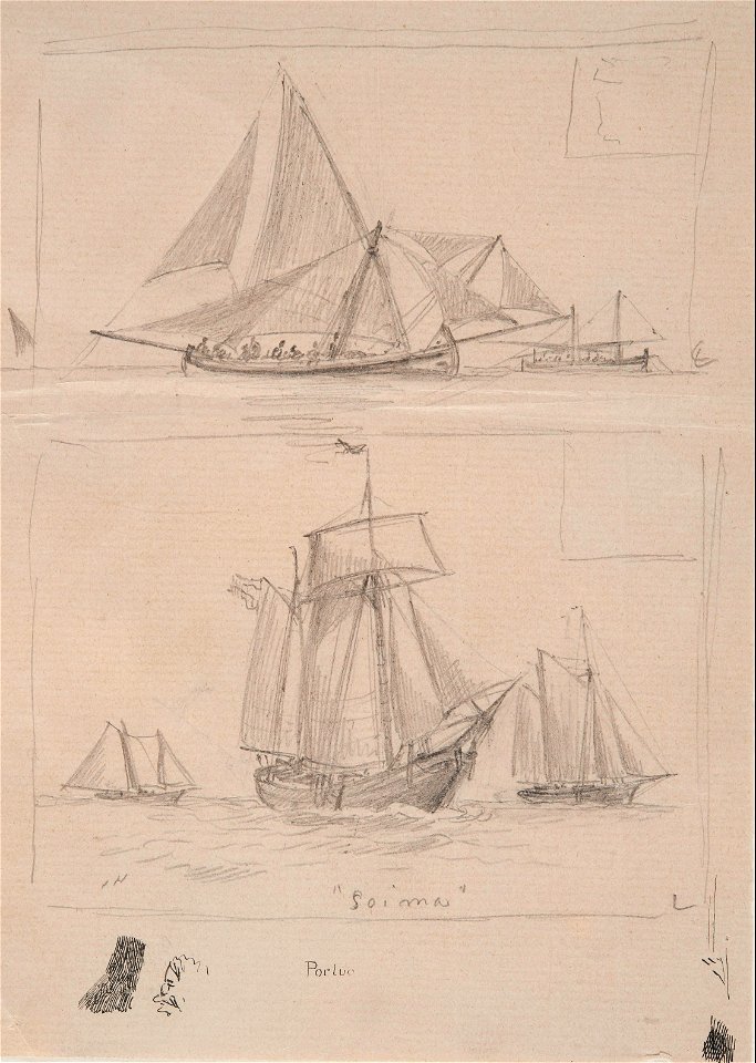 Blyertsteckning - Sjöhistoriska museet - SB 1341