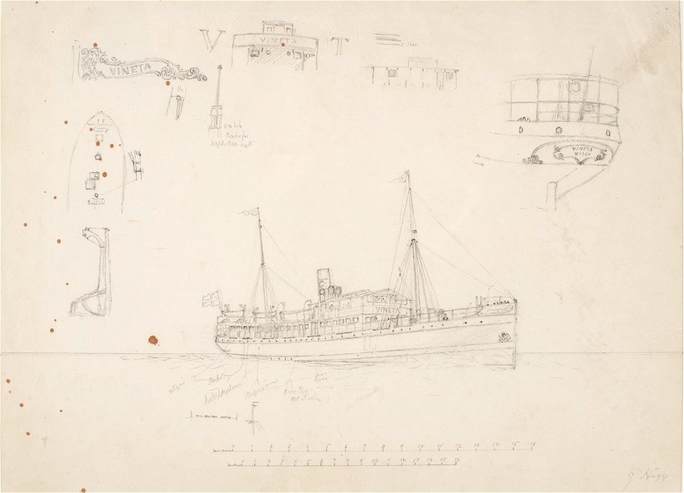 Blyertsteckning - Sjöhistoriska museet - SB 1354