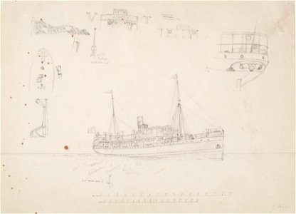 Blyertsteckning - Sjöhistoriska museet - SB 1354