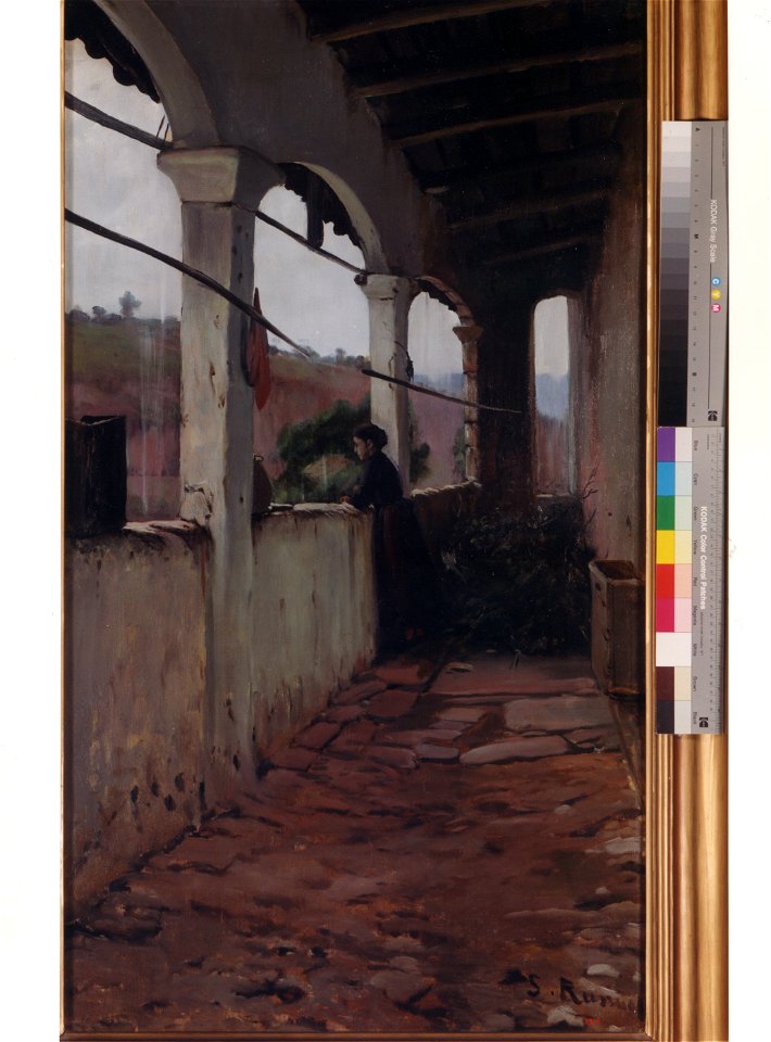 BMVB - Santiago Rusiñol i Prats - El porxo del jardí o Tarda de Pluja - 3817