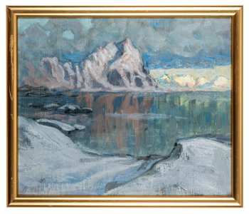 Boats between the Mountains. Study from Lofoten (Anna Boberg) - Nationalmuseum - 20478