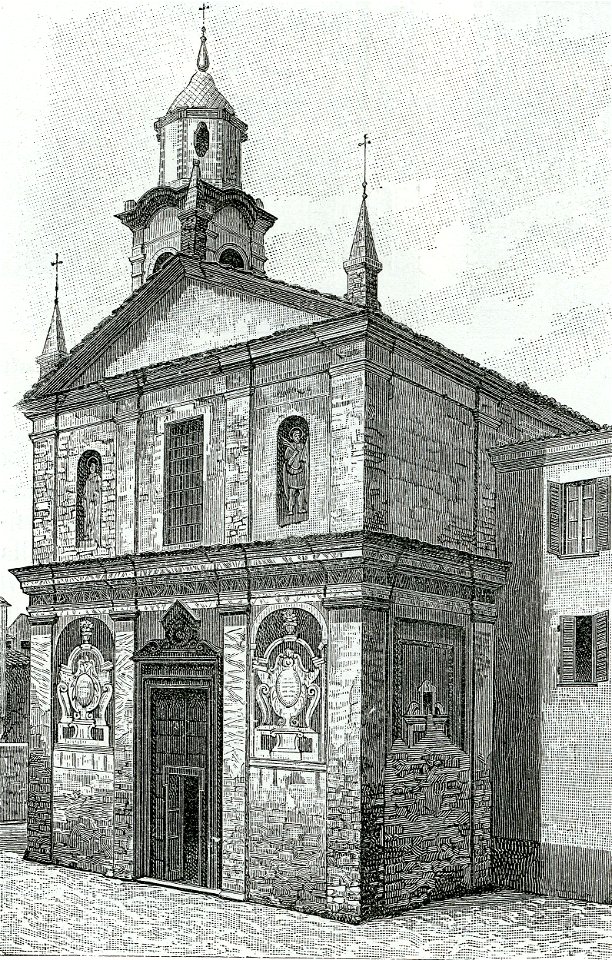 Bobbio chiesa di San Lorenzo xilografia di Barberis