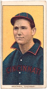 Bob Bescher, Cincinnati Reds, baseball card portrait LCCN2008676404