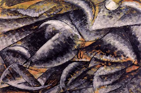 Boccioni - Dinamismo di un corpo umano, 1913, 168k. Free illustration for personal and commercial use.