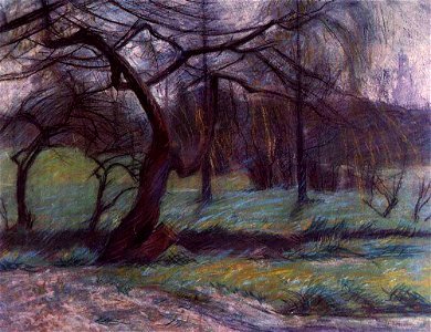 Boccioni - moorland-1908. Free illustration for personal and commercial use.