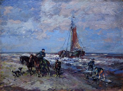 Bochmann Strandszene mit Reiter und Segelschiff@Albert König Museum20160904