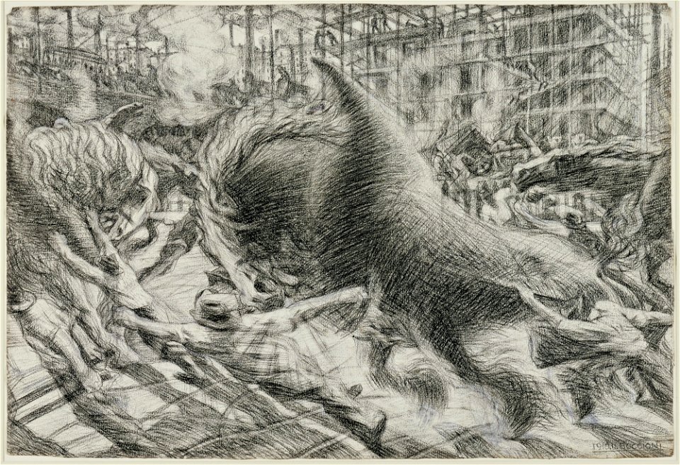 Boccioni - Study for The City Rises, 1910