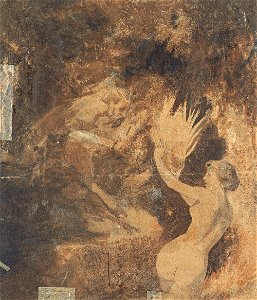 Arnold Böcklin - Pan jagd eine Nymphe (1855)