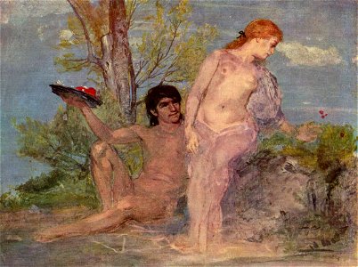 Arnold Böcklin – Idyll. Free illustration for personal and commercial use.