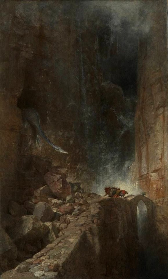 Arnold Böcklin - Drachen in einer Felsenschlucht (1870)
