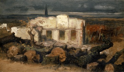 Böcklin Zerstörtes Haus bei Kehl 1870
