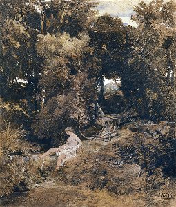 Arnold Böcklin - Nymphe an einem Brunnen (1855)