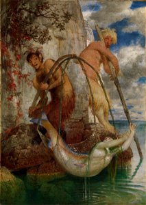 Arnold Böcklin - Zwei fischende Pane (1874)