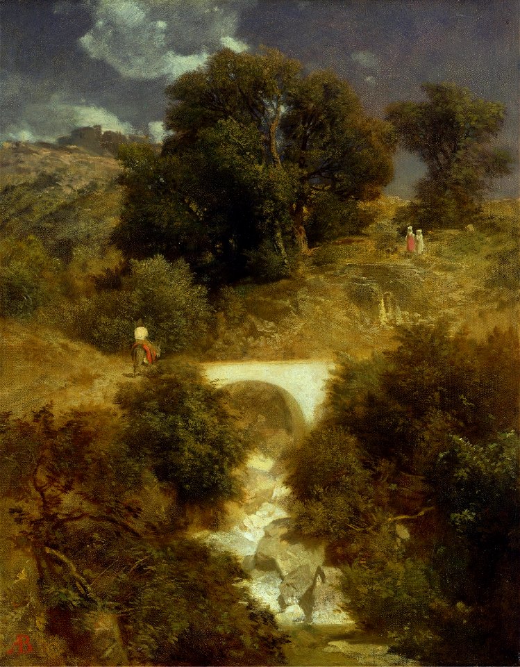 Arnold Böcklin - Römische Landschaft mit Brücke (1863)