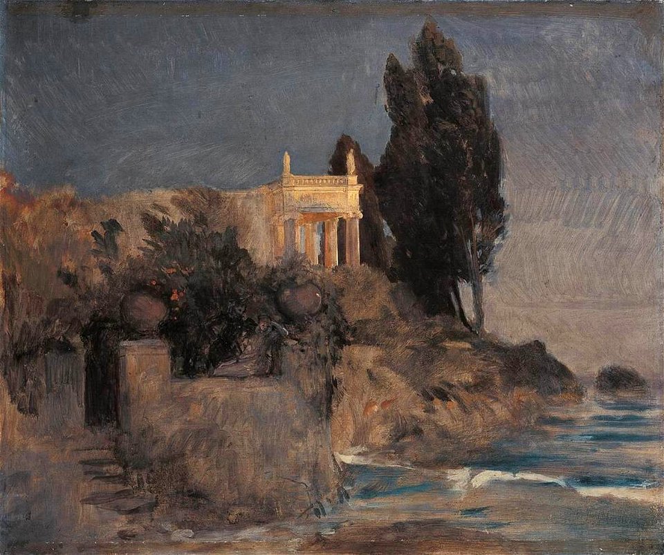 Arnold Böcklin - Villa by the Sea - WGA3035