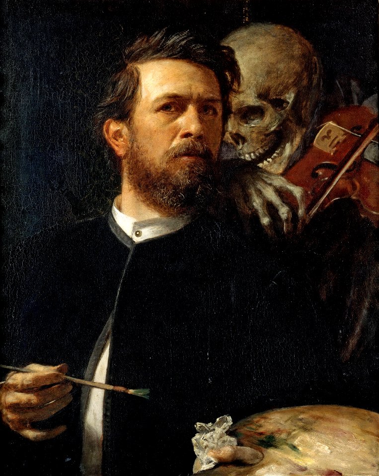 Arnold Böcklin - Selbstbildnis mit fiedelndem Tod (1872)
